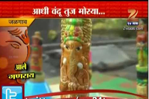 इवल्याशा खडूवर बाप्पांची मूर्ती